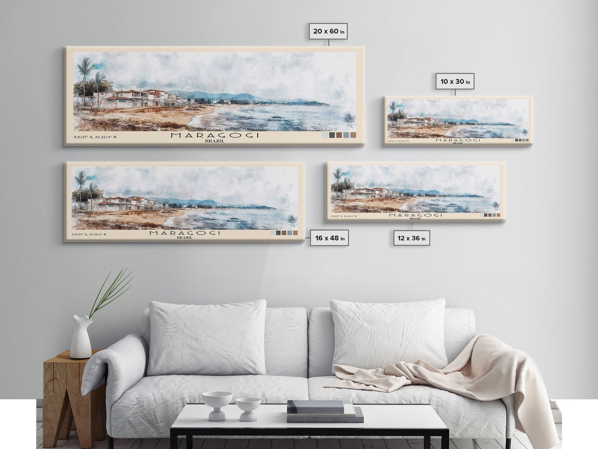 Maragogi, Brazil Watercolor Beach Print, Vacation Gift, Brazil Wall Art, Beach Painting, Beach Decor, Beach Painting
