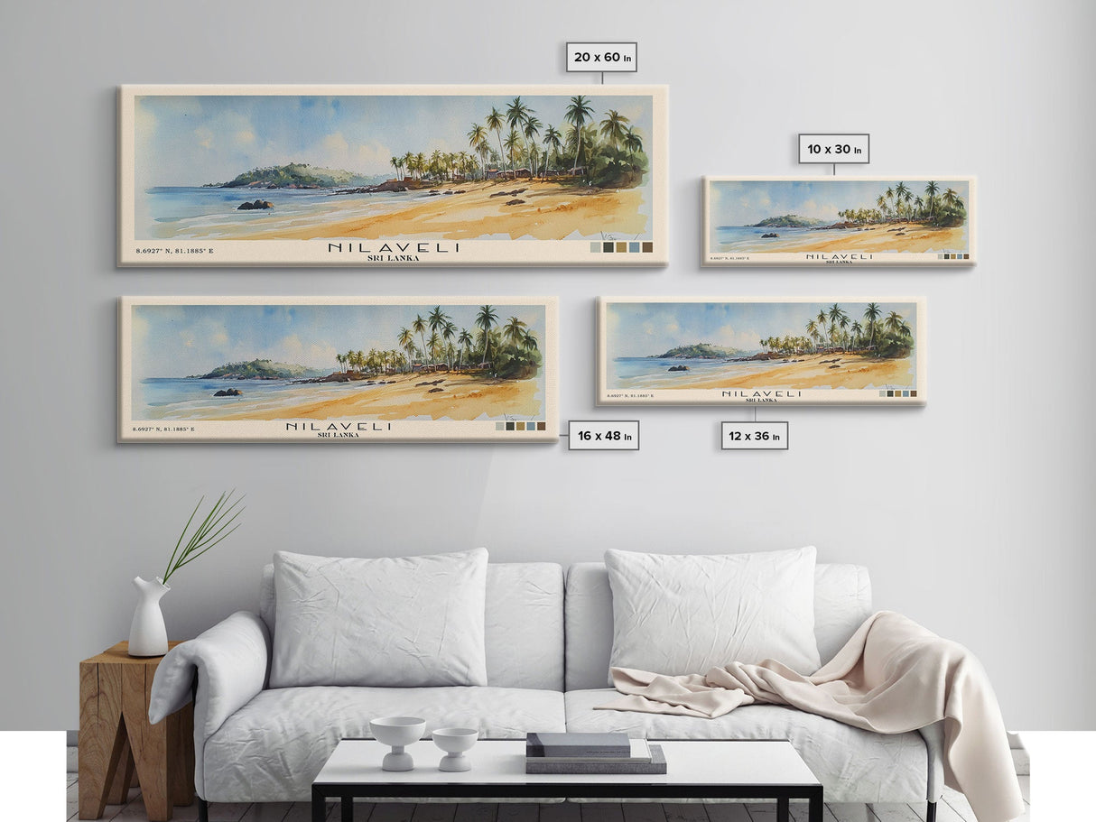 Nilaveli, Sri Lanka Watercolor Beach Print, Vacation Gift, Sri Lanka Wall Art, Beach Painting, Beach Decor, Beach Painting