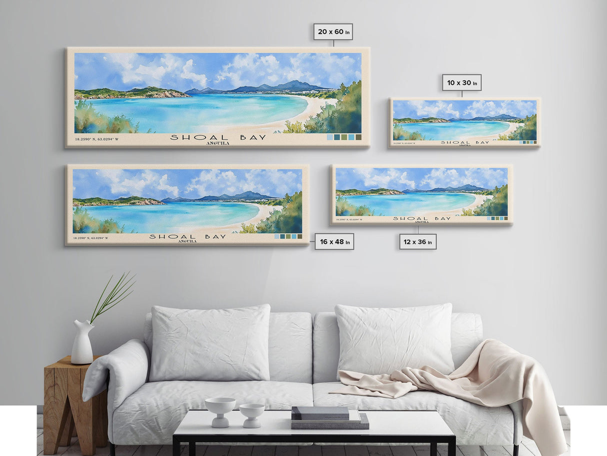 Shoal Bay, Anguila Watercolor Beach Print, Vacation Gift, Anguila Wall Art, Beach Painting, Beach Decor, Beach Painting