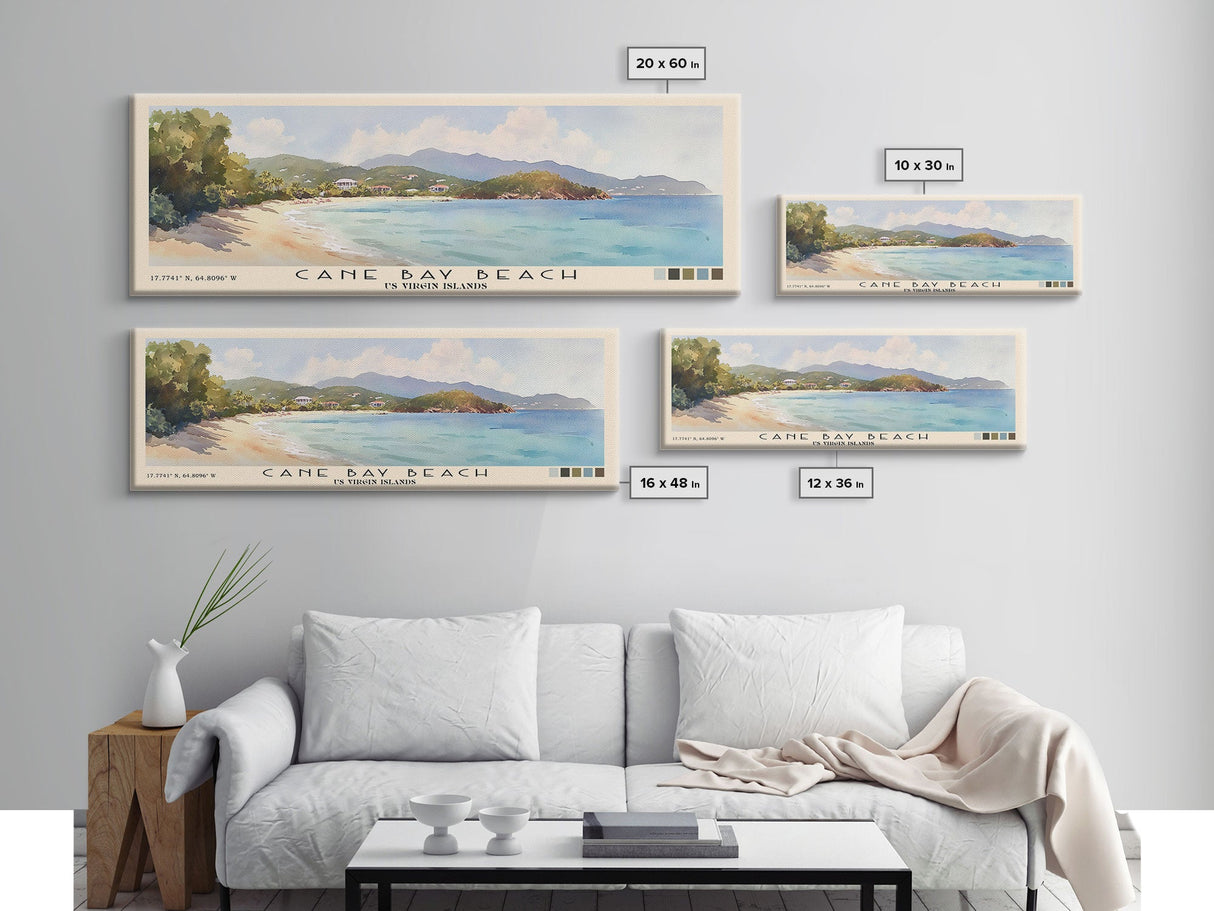 Cane Bay Beach, US Virgin islands Watercolor Beach Print, Vacation Gift, US Virgin islands Wall Art, Beach Painting, Beach Decor, Beach Painting