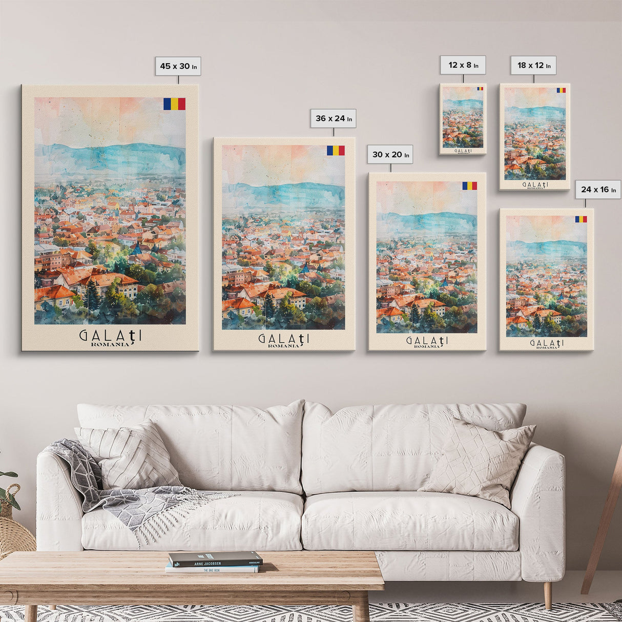 Galati, Romania Travel Poster Art, Framed Canvas Print for Living Room or Bedroom, Scenic Wall Art, Perfect Home Decoration