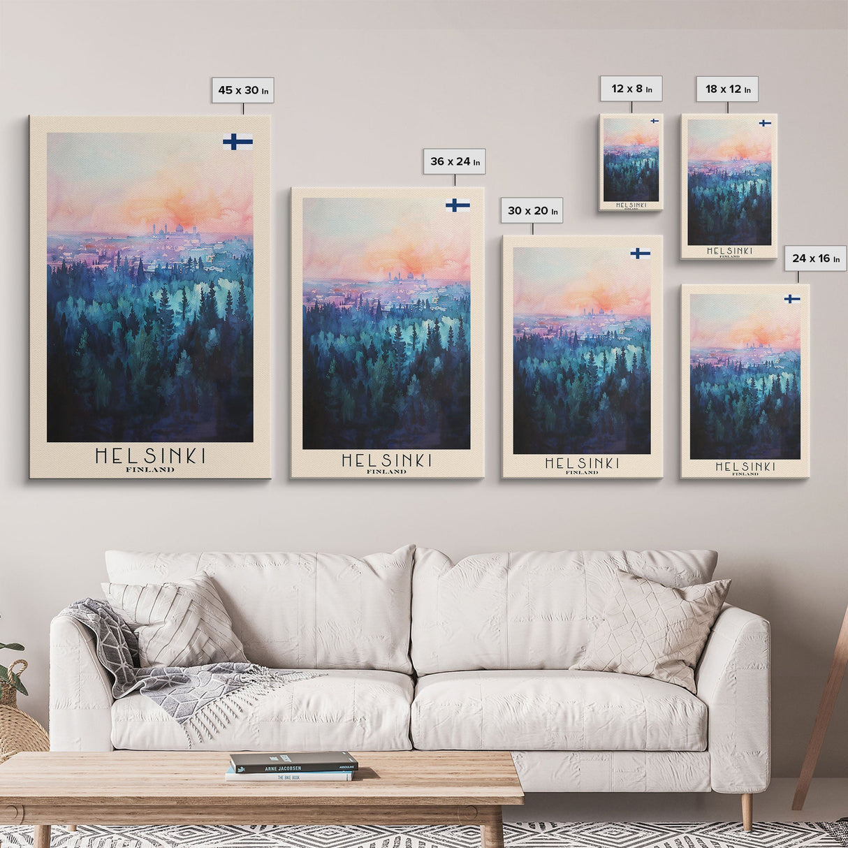 Helsinki Finland Skyline Art Print, Framed Canvas Wall Art, Living Room Decor, Office Art, Cityscape Poster, Home Decor, Travel Poster Art