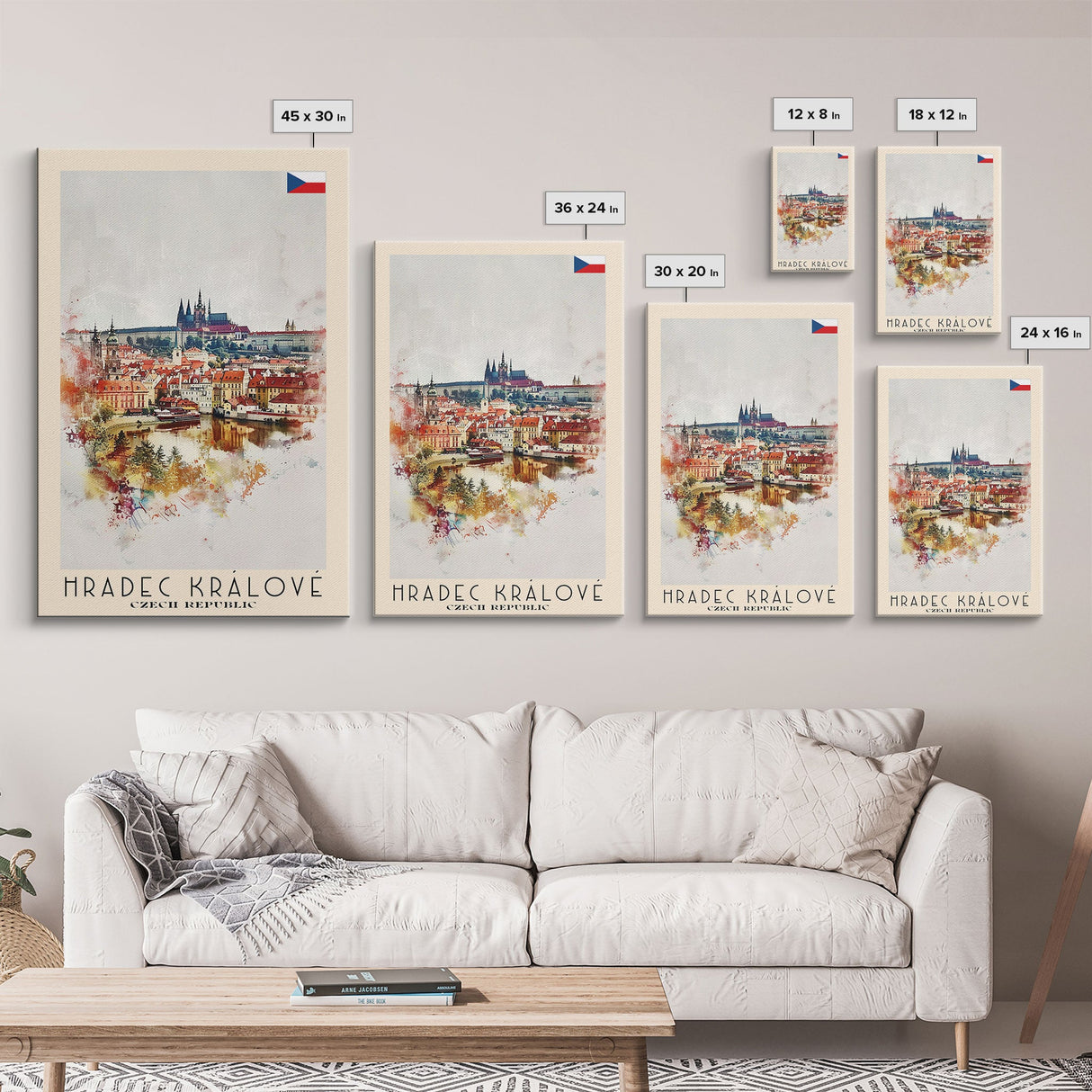 Hradec Krįlové Czech Republic Cityscape Art, Framed Canvas Wall Art, Home Decor, Living Room Decor, Historic Poster, Wall Art, Travel Poster Art