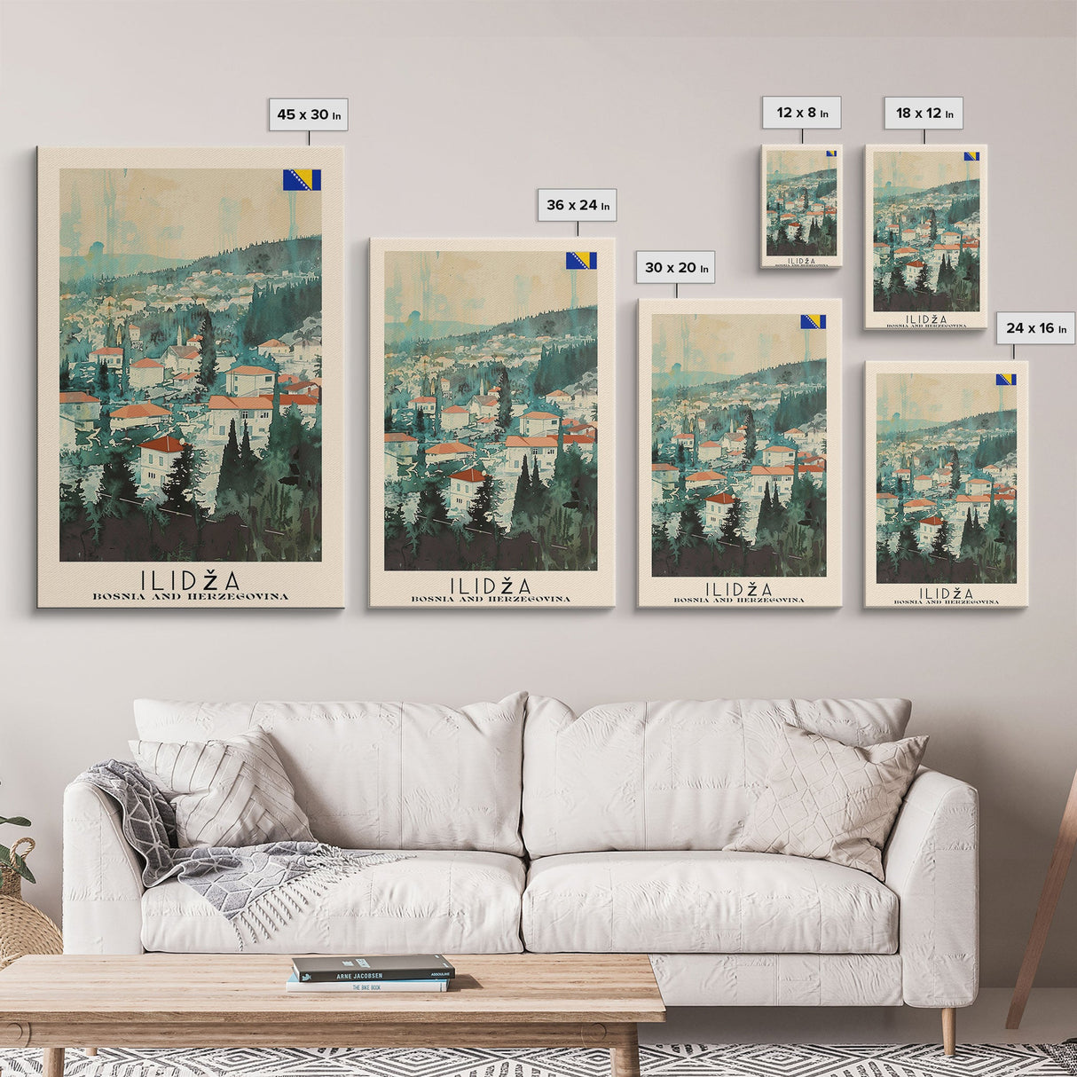 Ilidza Bosnia Scenic Mountain View Art Print, Beautiful Canvas Print for Nature Lovers, Travel Poster for Home Decor, Bosnian Landscape Wall Art