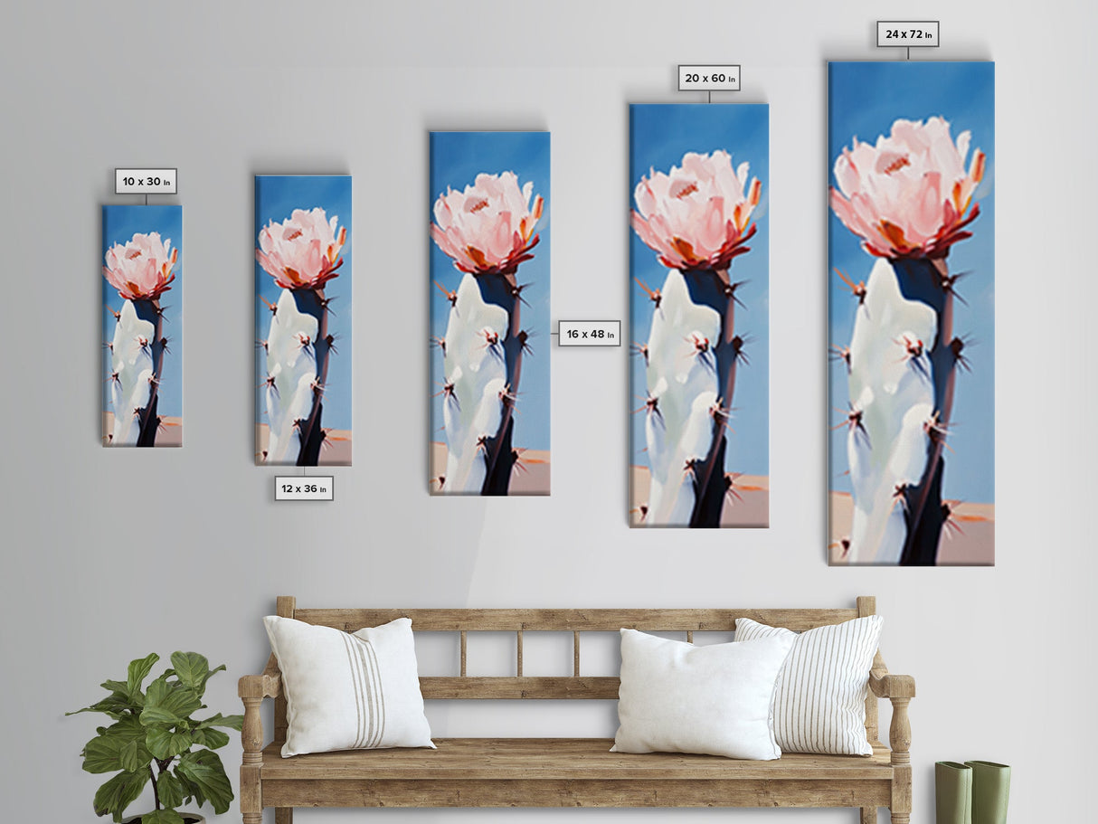 Desert Cactus Framed Canvas Print southwest wall art agave painting moody art gift idea her rustic decor