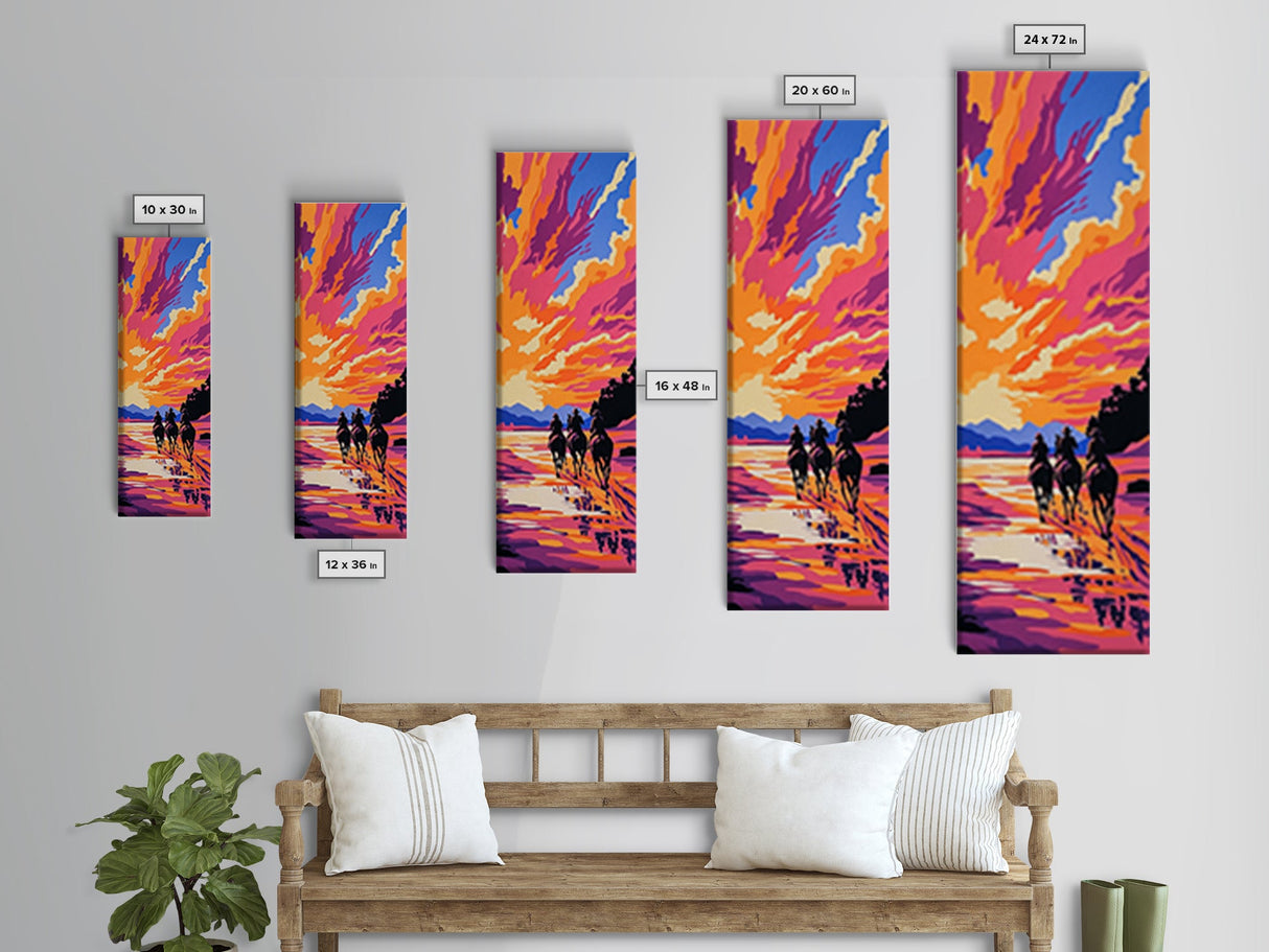 Vibrant Sunset Landscape Framed Canvas Print Joshua Tree Art Lake Tahoe Art Rustic Wall Art Southwest Wall Art Extra Wide Art