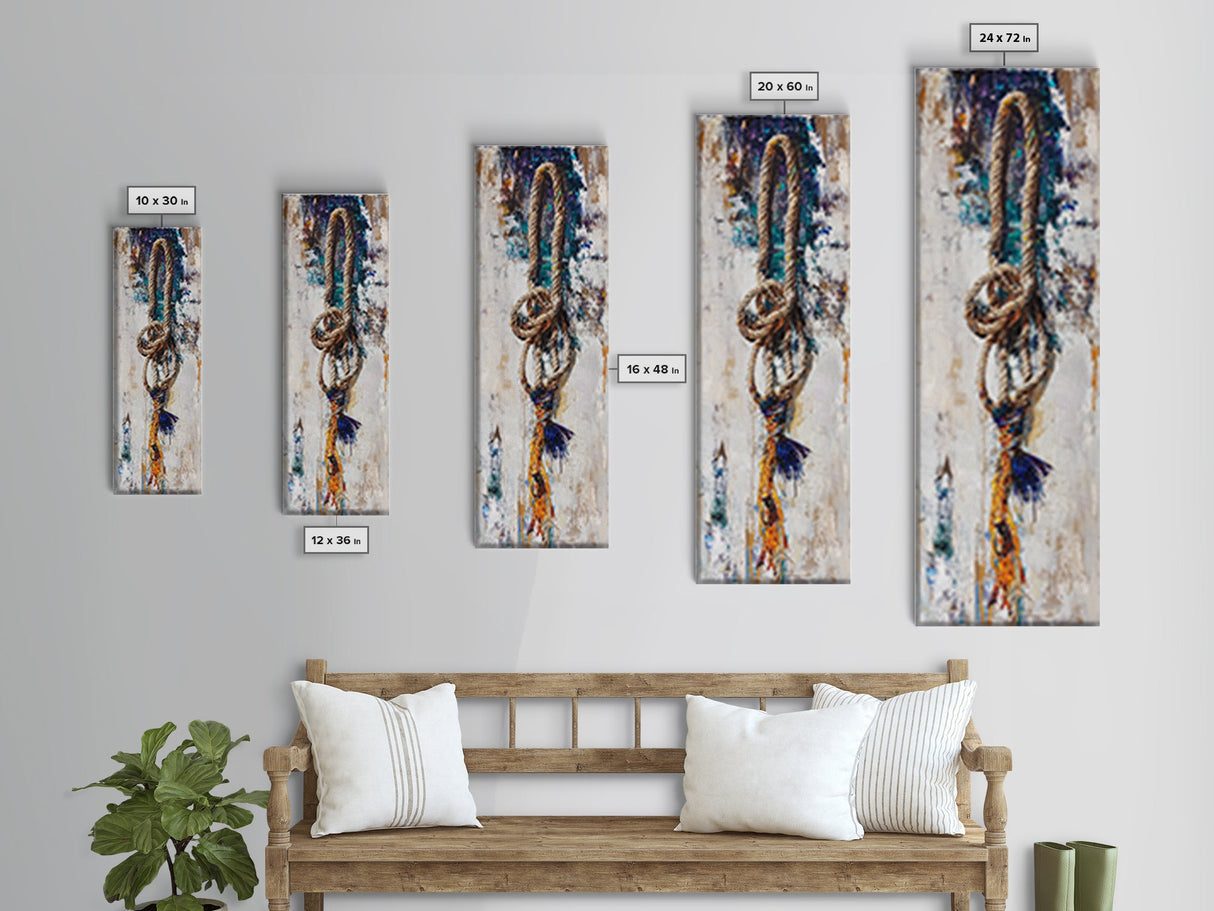 Textured Rope Art Canvas Print rustic wall art nautical decor coastal decor farmhouse art wabi sabi art above sofa art
