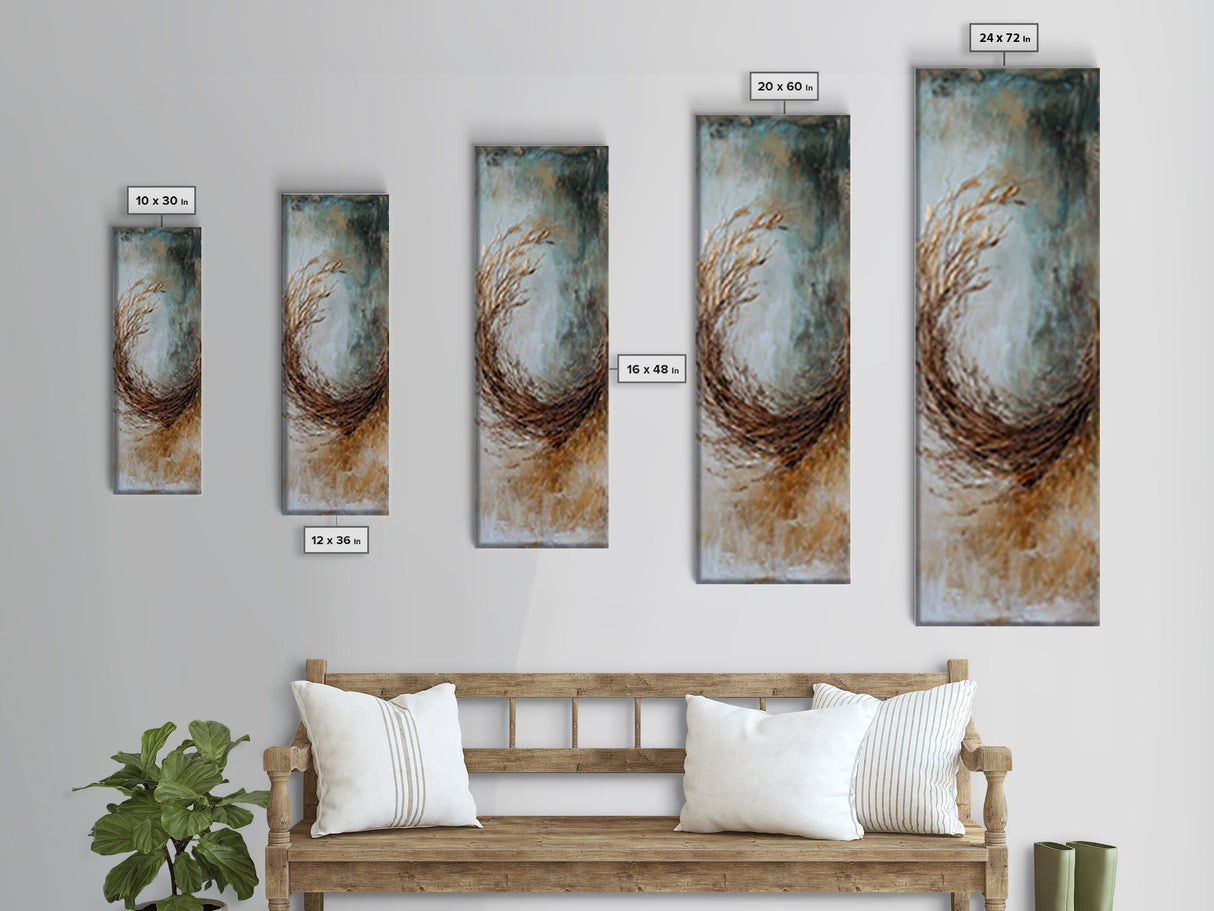 Gold Abstract Framed Canvas Print wabi sabi wall art botanical prints minimalist art extra wide art tall narrow art rustic decor textured art