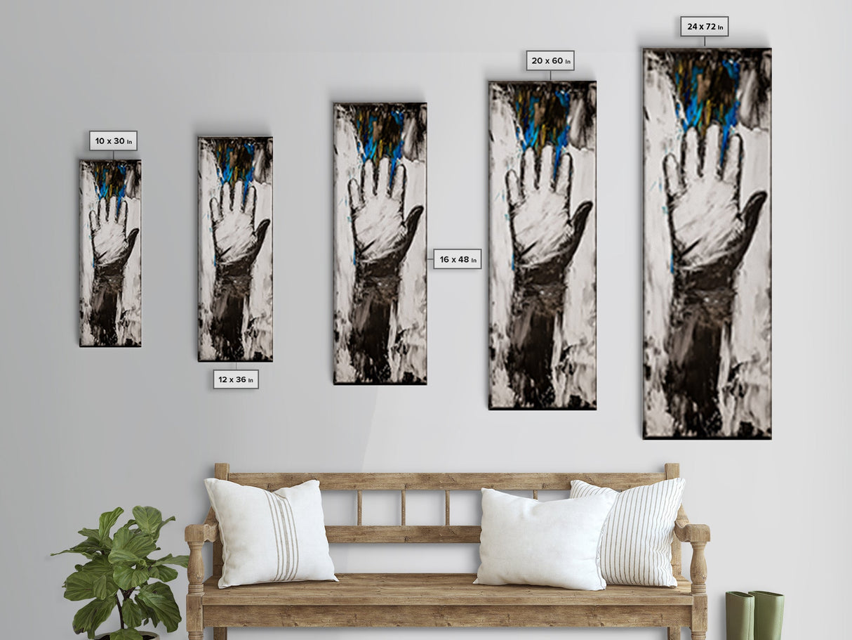 Abstract Hand Painting Framed Canvas Print moody art dark romance painting geometric wall art contemporary home decor unique gift