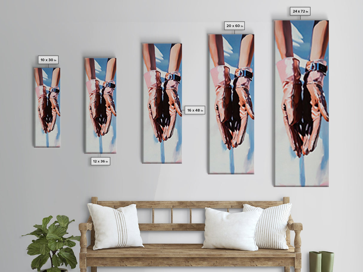 Minimalist Gloves Art Canvas Print light pink wall art fashion-inspired painting modern aesthetic bedroom art unique gift idea
