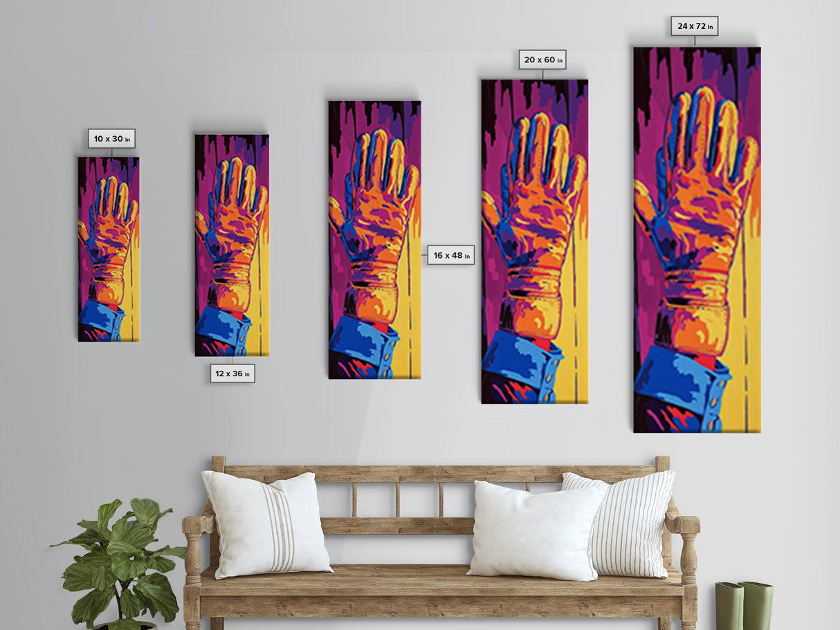 Vibrant Pop Art Hand Framed Canvas Print graffiti wall art colorful geometric painting bold decor gift idea living room art