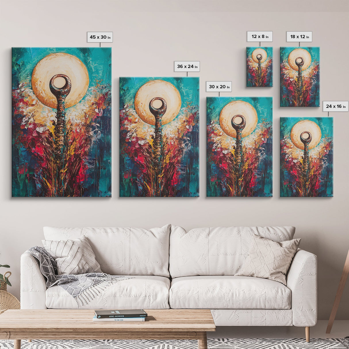 Sacred Symbol Artwork, sacred geometry wall art, abstract energy art, teal wall art, mystical artwork, framed canvas print, boho art, moody art