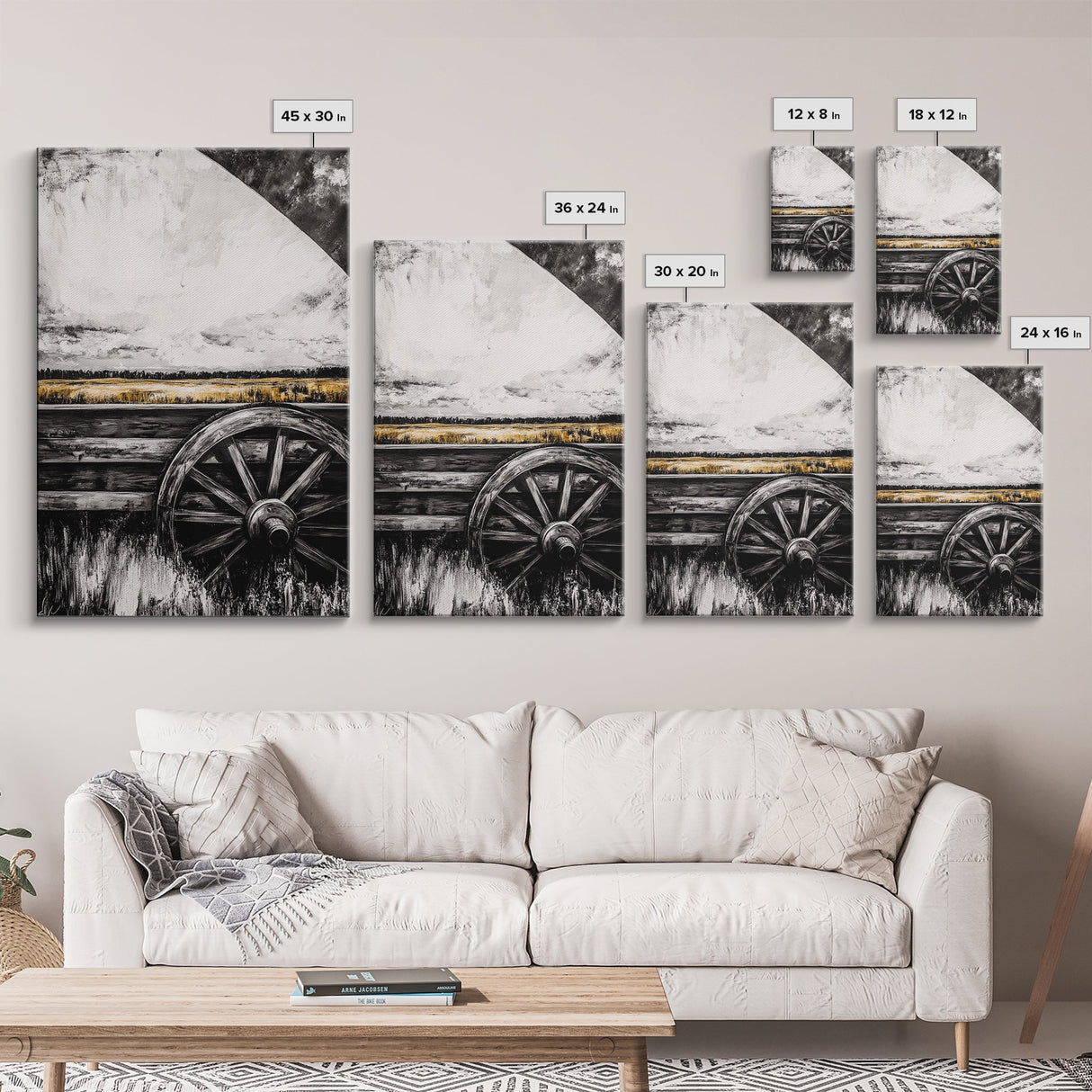 Rustic Wagon Wheel, Moody Art, Farmhouse Wall Art, Framed Canvas Print, Southwest Decor, Western Aesthetic, Above Sofa Art, Gift Idea