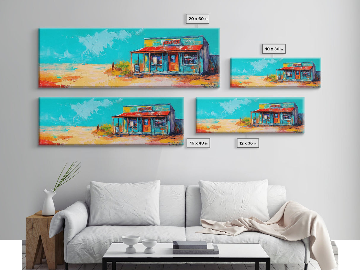 Southwest Wall Art, Framed Canvas Print, Chicano Art, Rustic Decor, Extra Wide Art, Joshua Tree Art, Moody Art, Above Sofa Art, Gift Idea