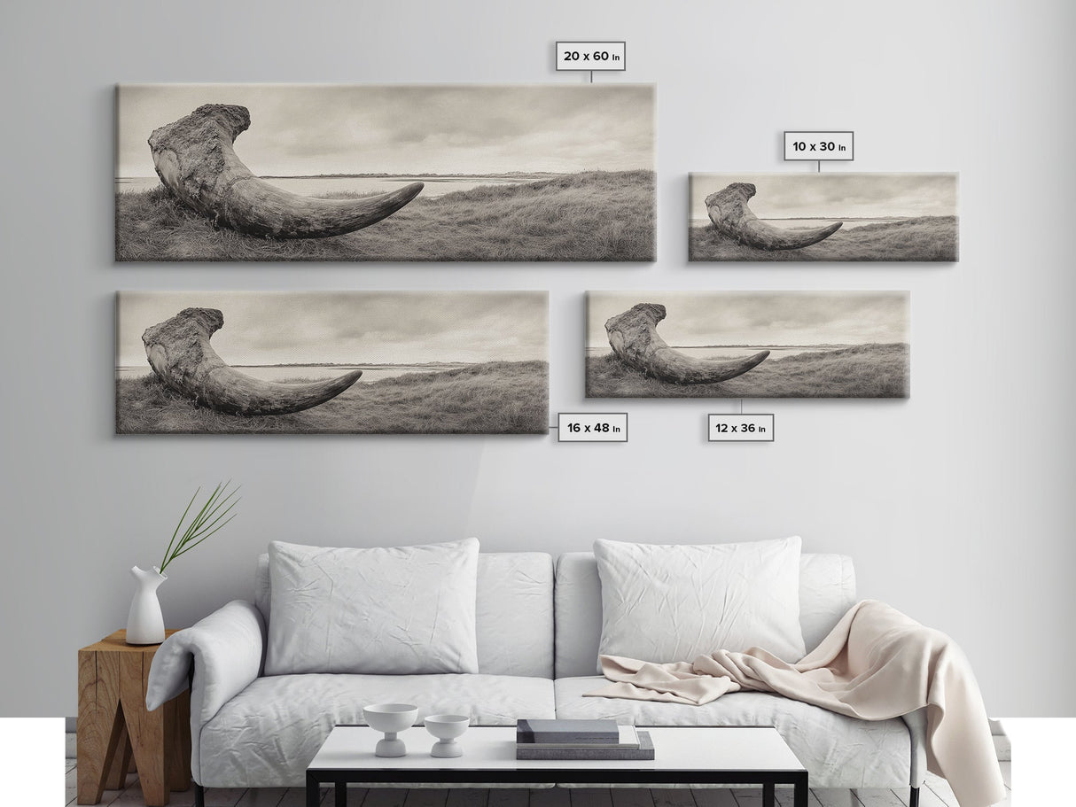 Driftwood Sculpture, Wabi Sabi Art, Canvas Print, Coastal Decor, Rustic Wall Art, Nature Photography, Extra Wide Art, Living Room Art