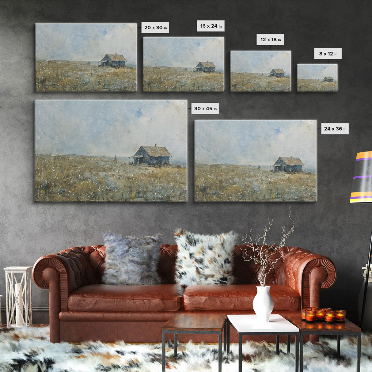 Kitsch Kitchen Farmhouse Decor Framed Canvas Print, Farmhouse Decor, Original Art Of an Old Farmhouse, Western Decor