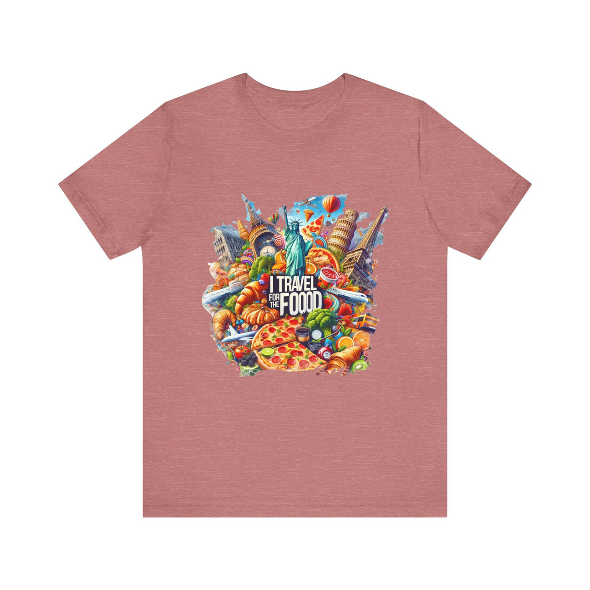 Camiseta "I Travel for The Food" a todo color
