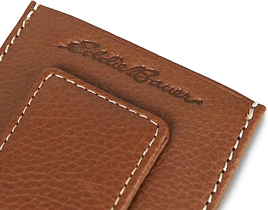 Top Stitch Magnetic Leather Card Case by Eddie Bauer