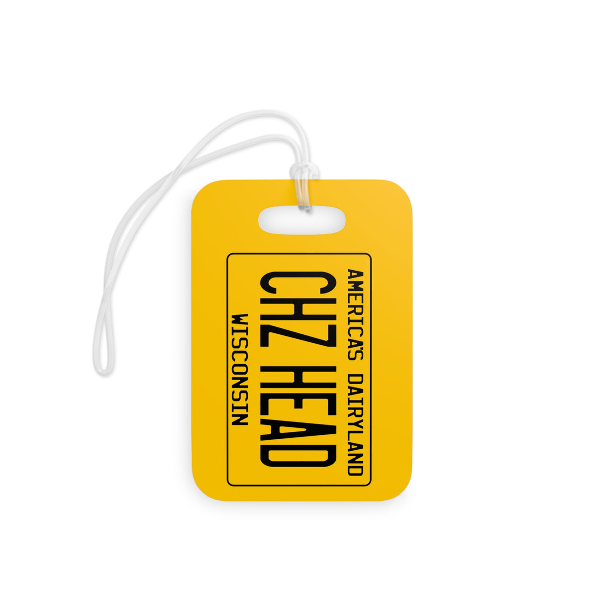 Cheez Head - Wisconsin Retro Liscense Plate Luggage Tag