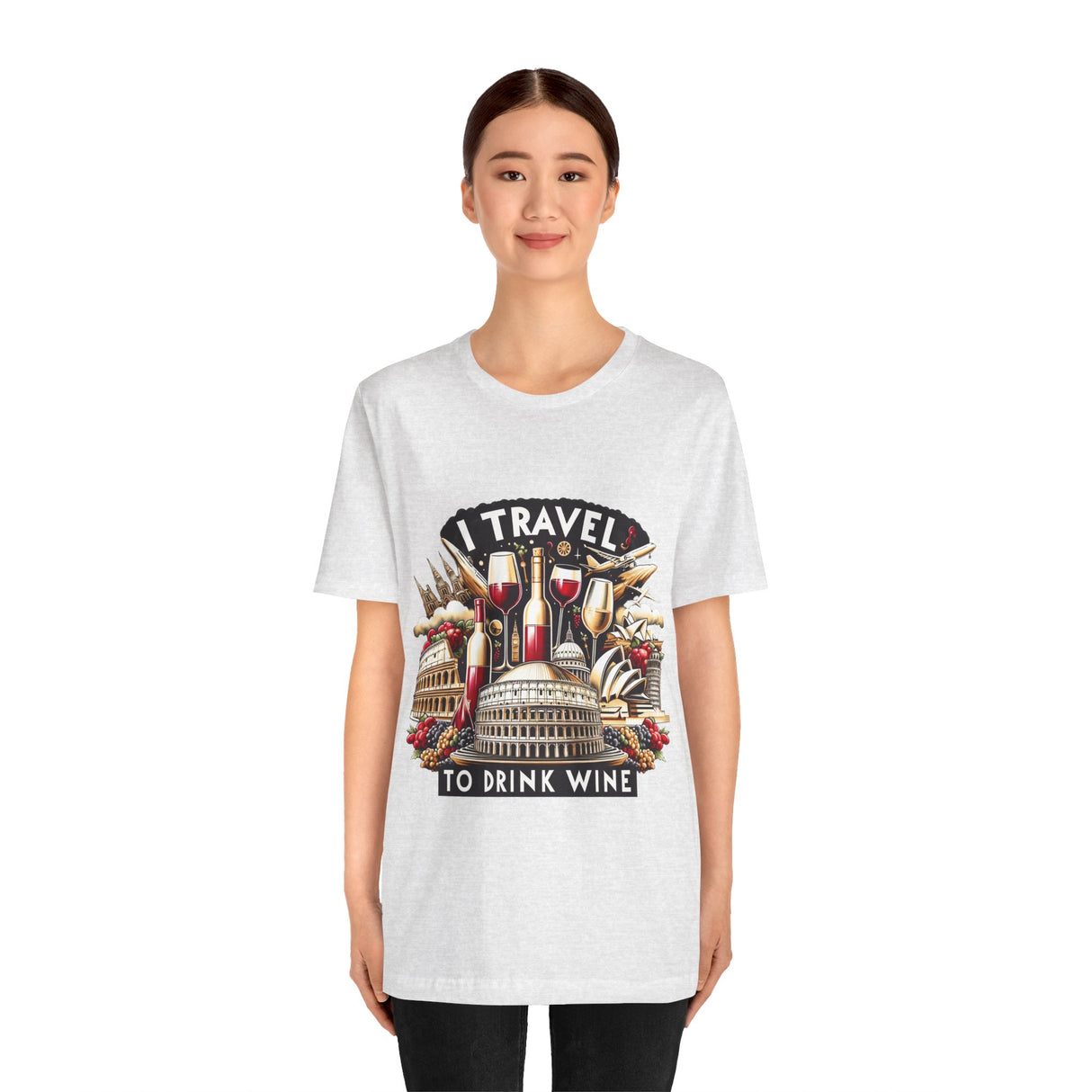 "I Travel to Drink Wine" full color T-shirt