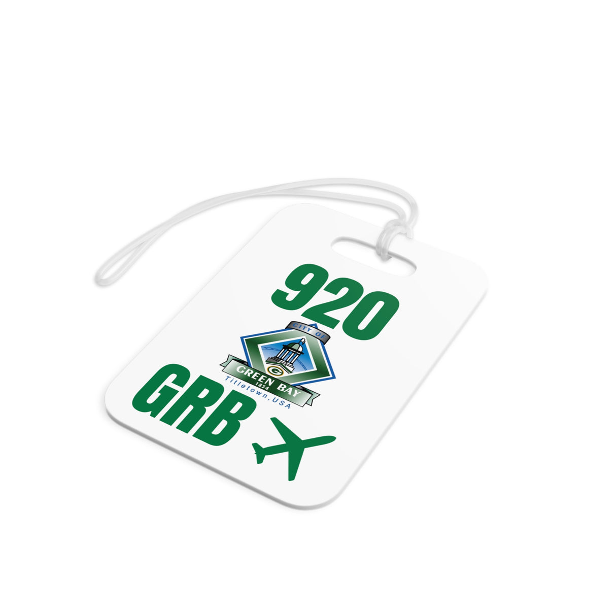Green Bay Wisconsin, Area Code / Airport Tag for Bags and Luggage - 920 / GRB
