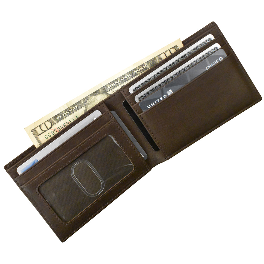 Men's Wallet, Premium Leather Front Pocket Bifold (7602) by ili New York