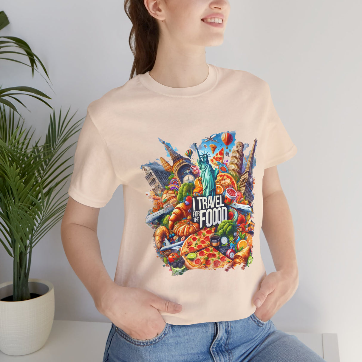 Camiseta "I Travel for The Food" a todo color