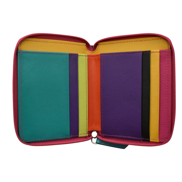 Small Multi Color Zip Wallet (7858) by ili New York