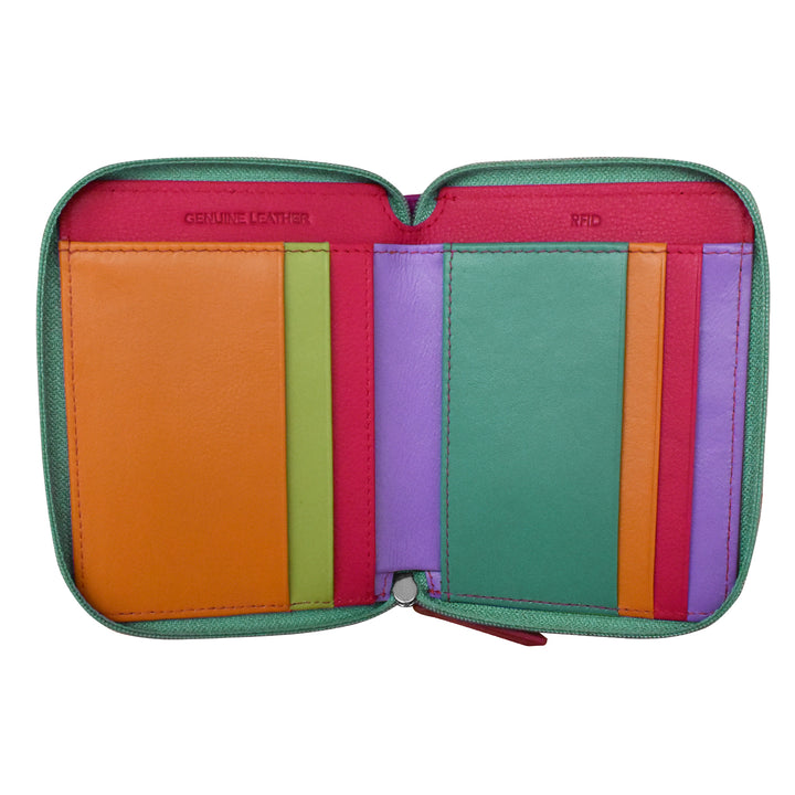 Small Multi Color Zip Wallet (7858) by ili New York
