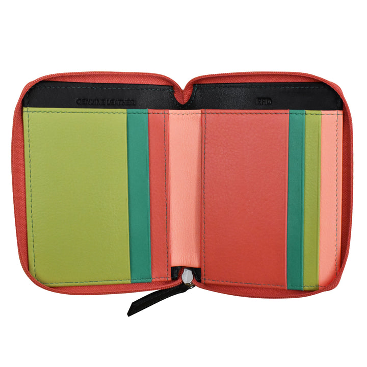 Small Multi Color Zip Wallet (7858) by ili New York