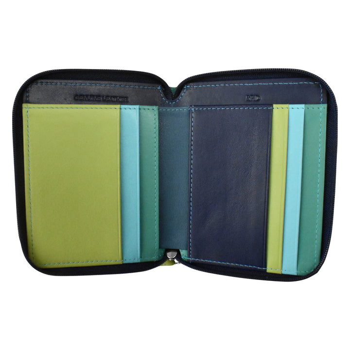 Small Multi Color Zip Wallet (7858) by ili New York