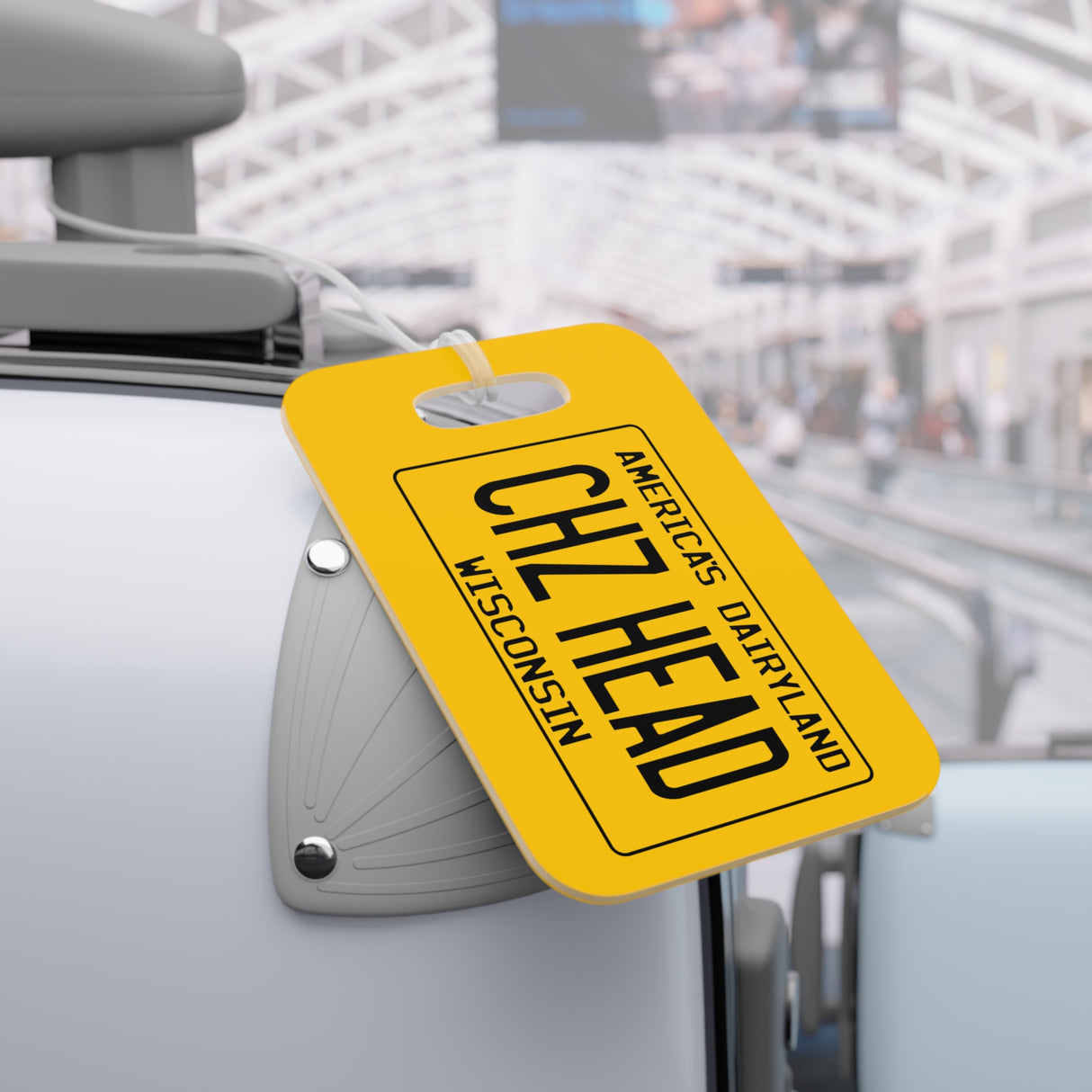 Cheez Head - Wisconsin Retro Liscense Plate Luggage Tag