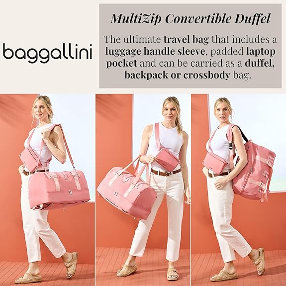 Multizip Convertible Duffel, by - Baggalini