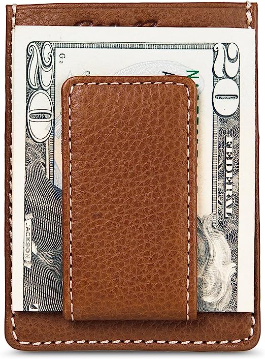 Top Stitch Magnetic Leather Card Case by Eddie Bauer