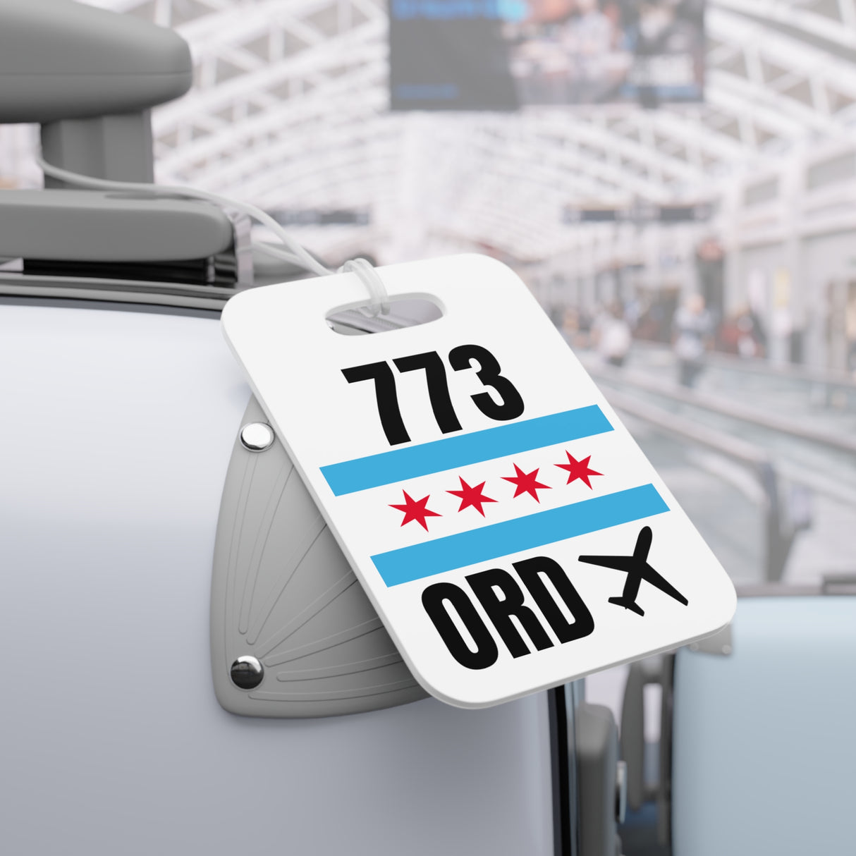 Chicago Illinois, Area Code / Airport Tag for Bags and Luggage - 773 / ORD