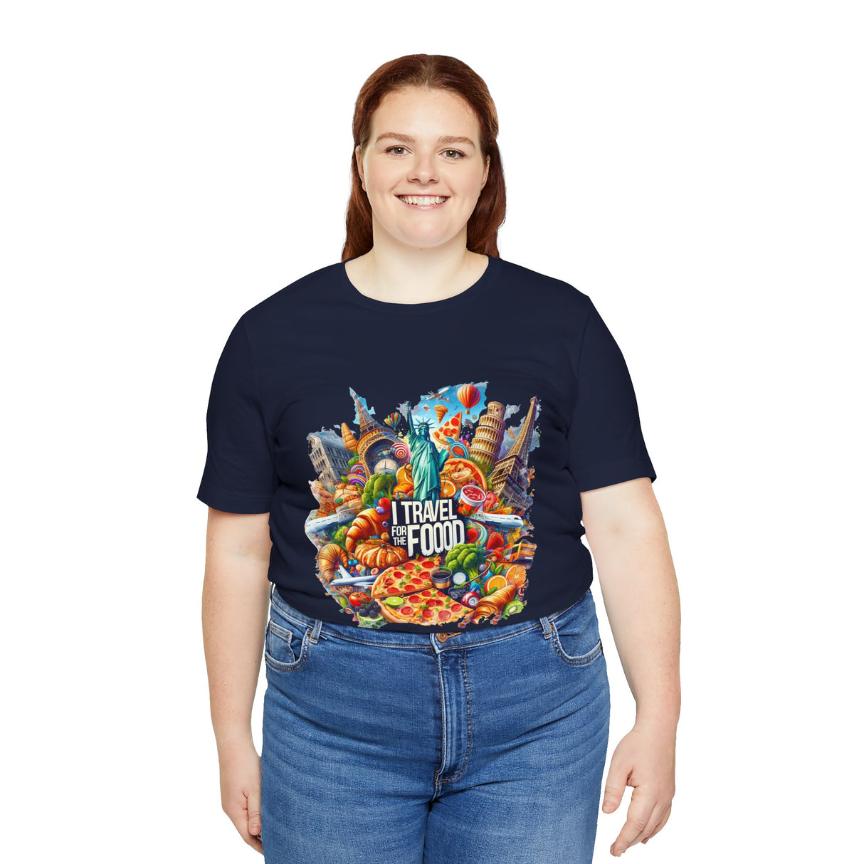 Camiseta "I Travel for The Food" a todo color