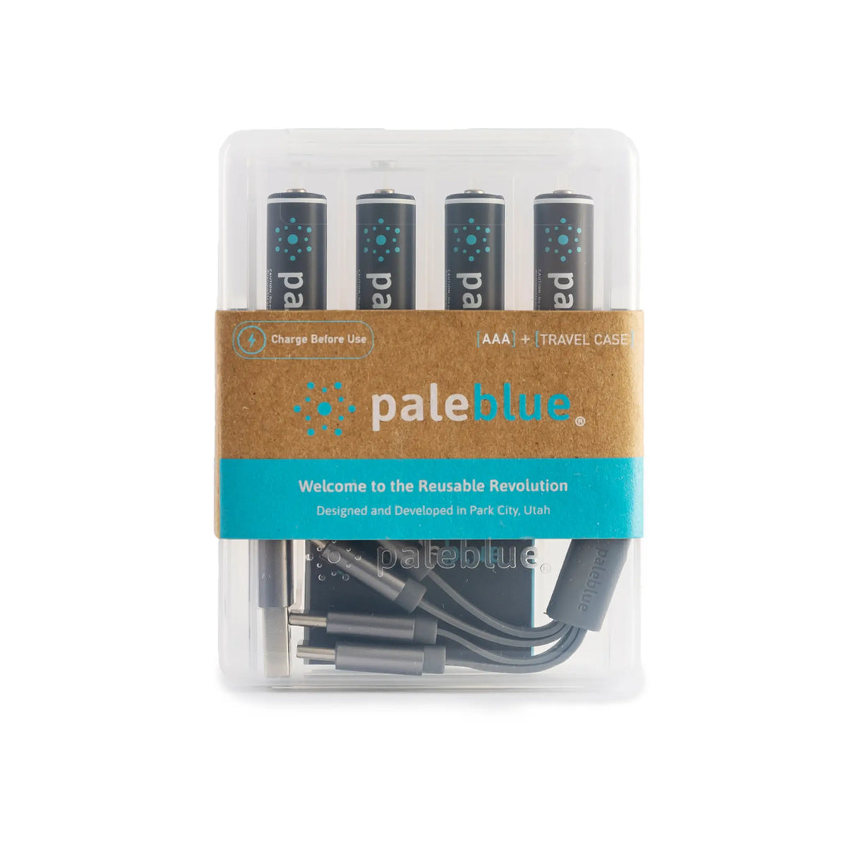 AAA 4-Pack Rechargeable Batteries by Pale Blue