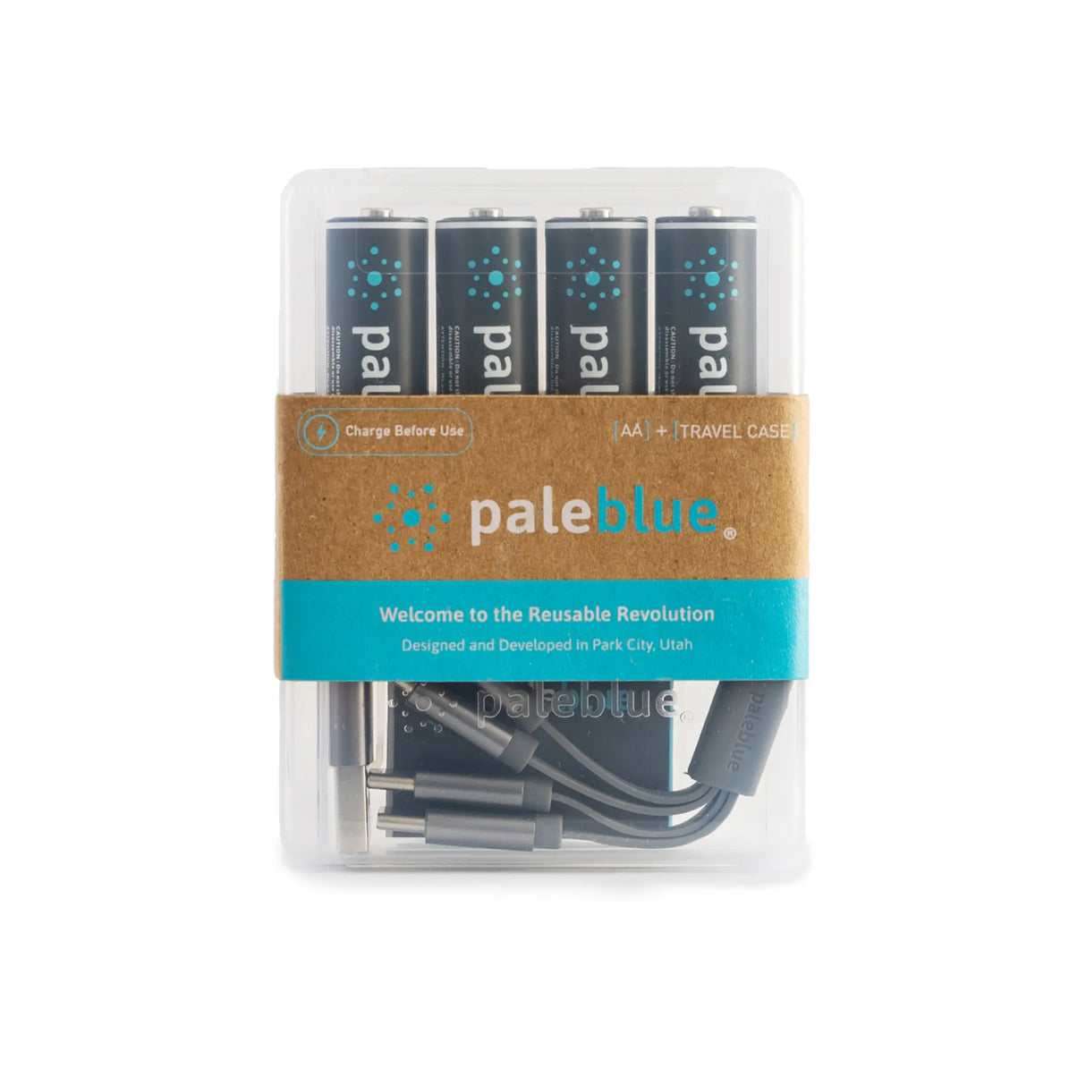 AA 4-Pack Rechargeable Batteries by Pale Blue