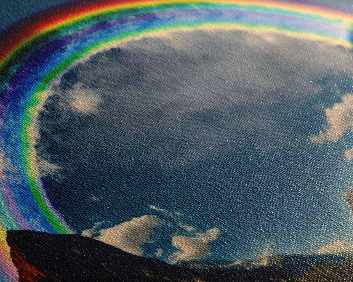Fish-Eye Rainbow, Yellowstone, Framed Canvas Print, beautiful rainbow nature art