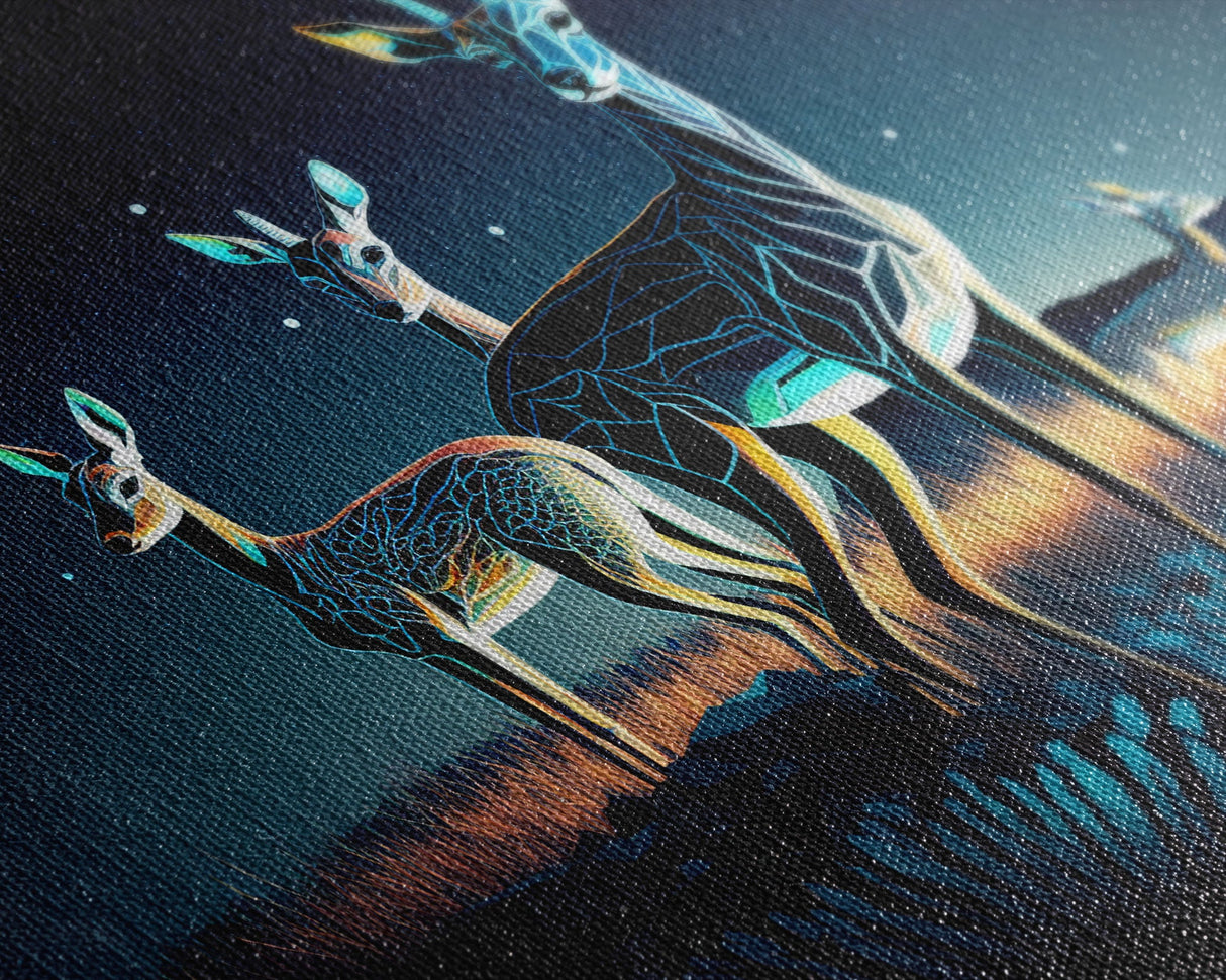 Plains of Africa, Wireframe Impala Deer, Animal Prints, Framed Canvas print, framed wall art