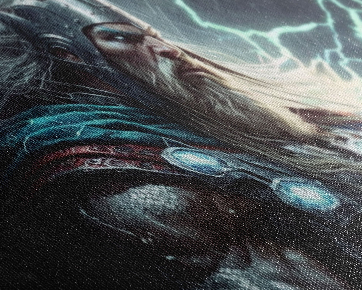 Thor God of Thunder, Framed Canvas Print, Norse Mythology Art, Fantasy Art