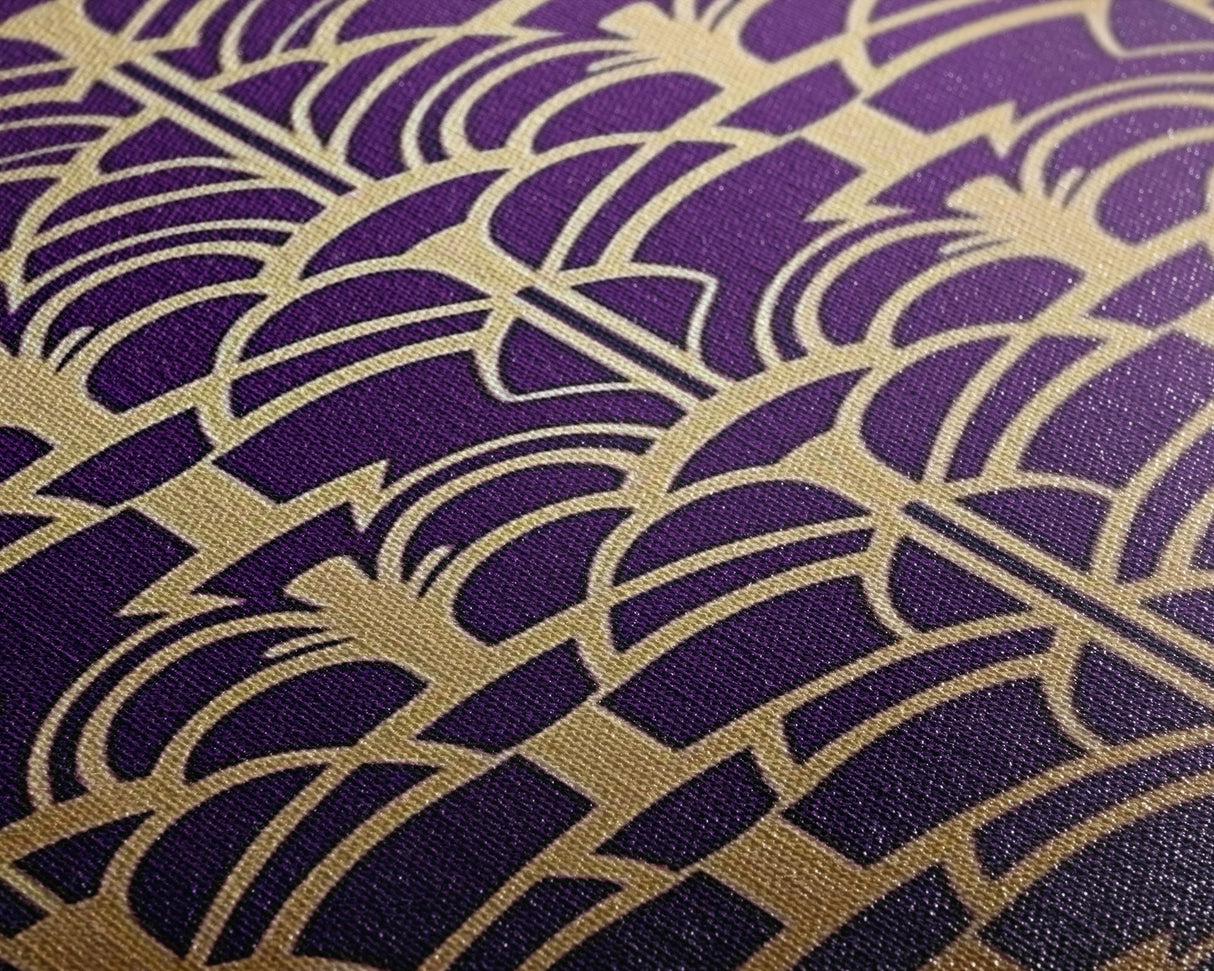 Midcentury Modern Wall art - Framed Canvas Print - Art Deco- Office decor - Purple & gold art - Ornament art - Abstract art - Geometric art