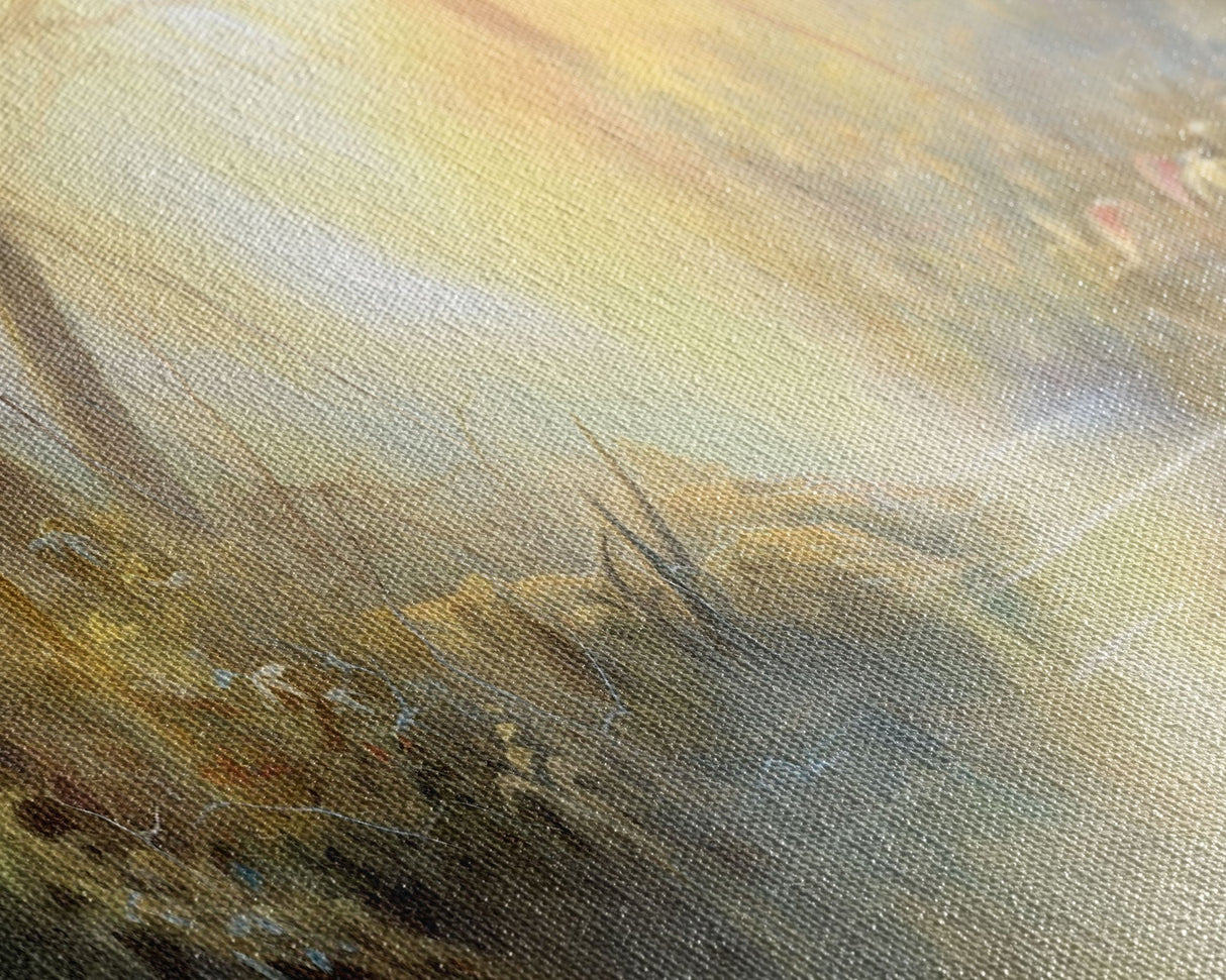 Beautiful Misty Landscape Wall Art Print, Foggy Lake, River, Trees, Wall Decor, Large Canvas Art Print, Panoramic, Wall Art, Canvas Print