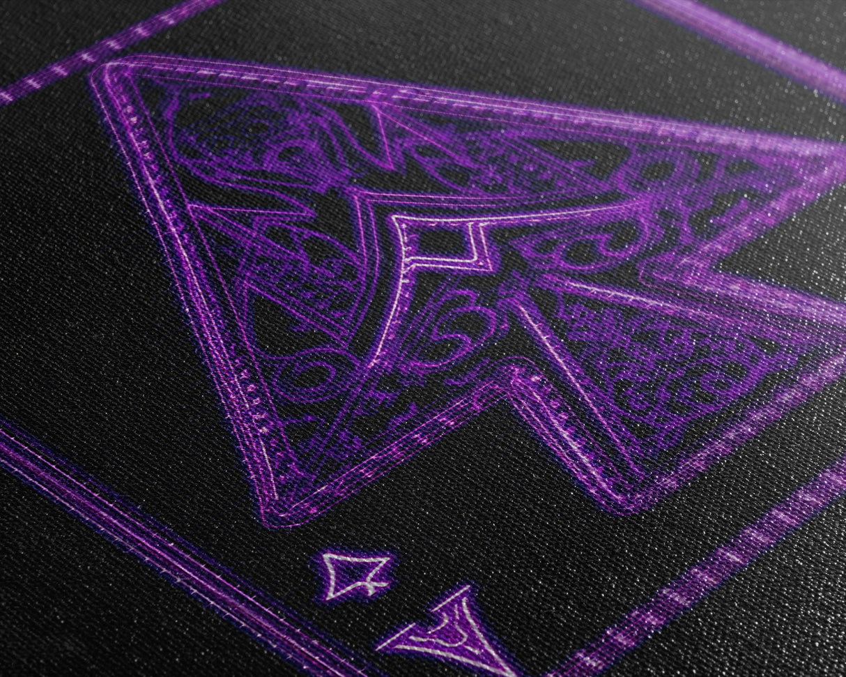 Neon Lights Purple Ace Of Spades Wall Decor, Poker Wall Art, Cards, Minimalist Print, Wall Decor, Canvas Print, Wall Art, Framed Canvas