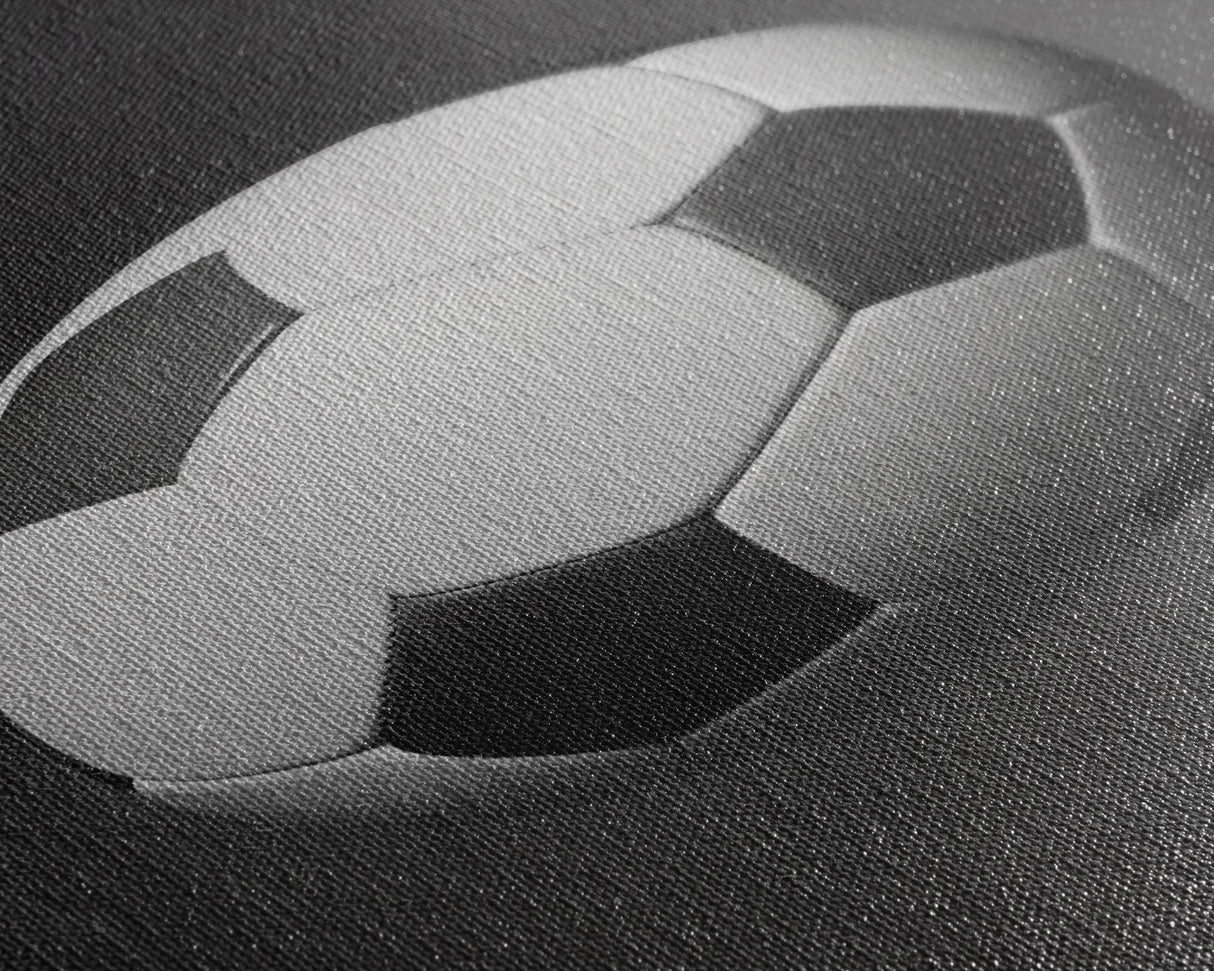 Soccer Ball Wall Art, Sports Wall Decor, Black And White Art, Minimalist Print, Wall Decor, Canvas Art, Wall Art, Framed Canvas Wall Art