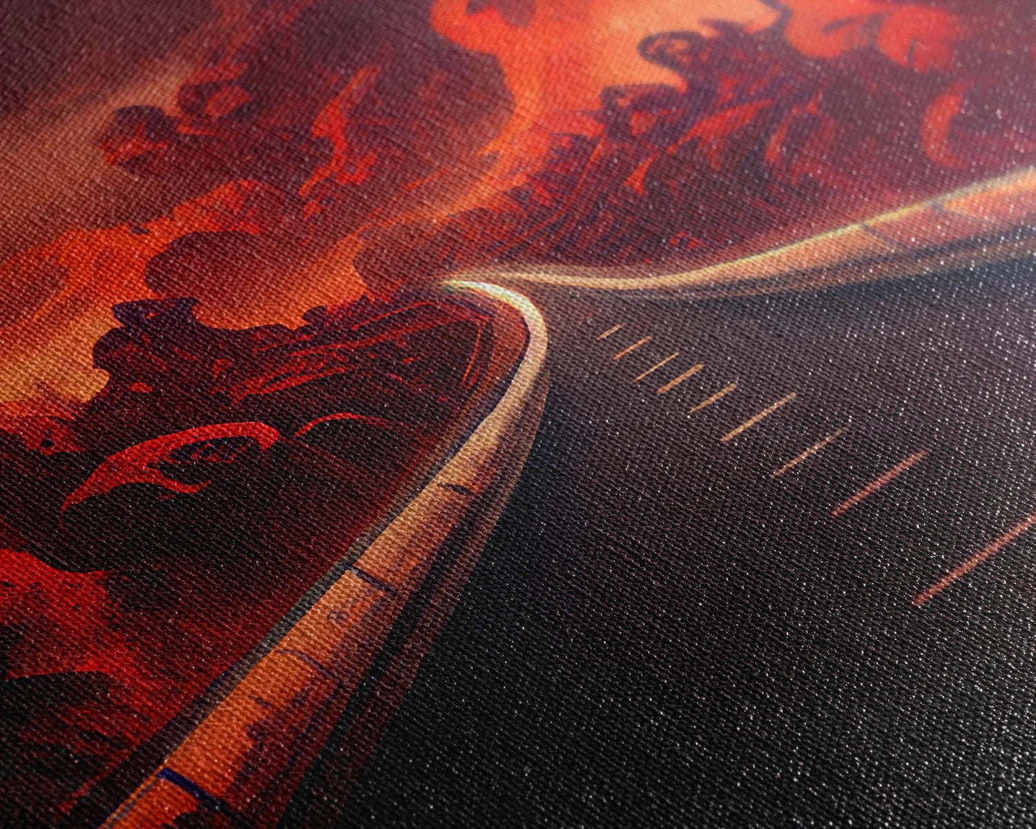 Highway to Hell, canvas print, Halloween wall art, spooky home decor