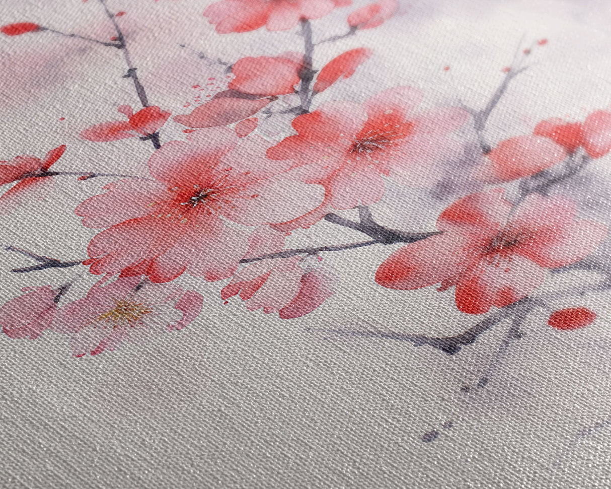 Cherry Blossom, Japanese Wall Art, Floral Wall Print, Nature Art, Canvas Print, Wall Art, Vertical Art, Modern Home Decor, Gift For The Home