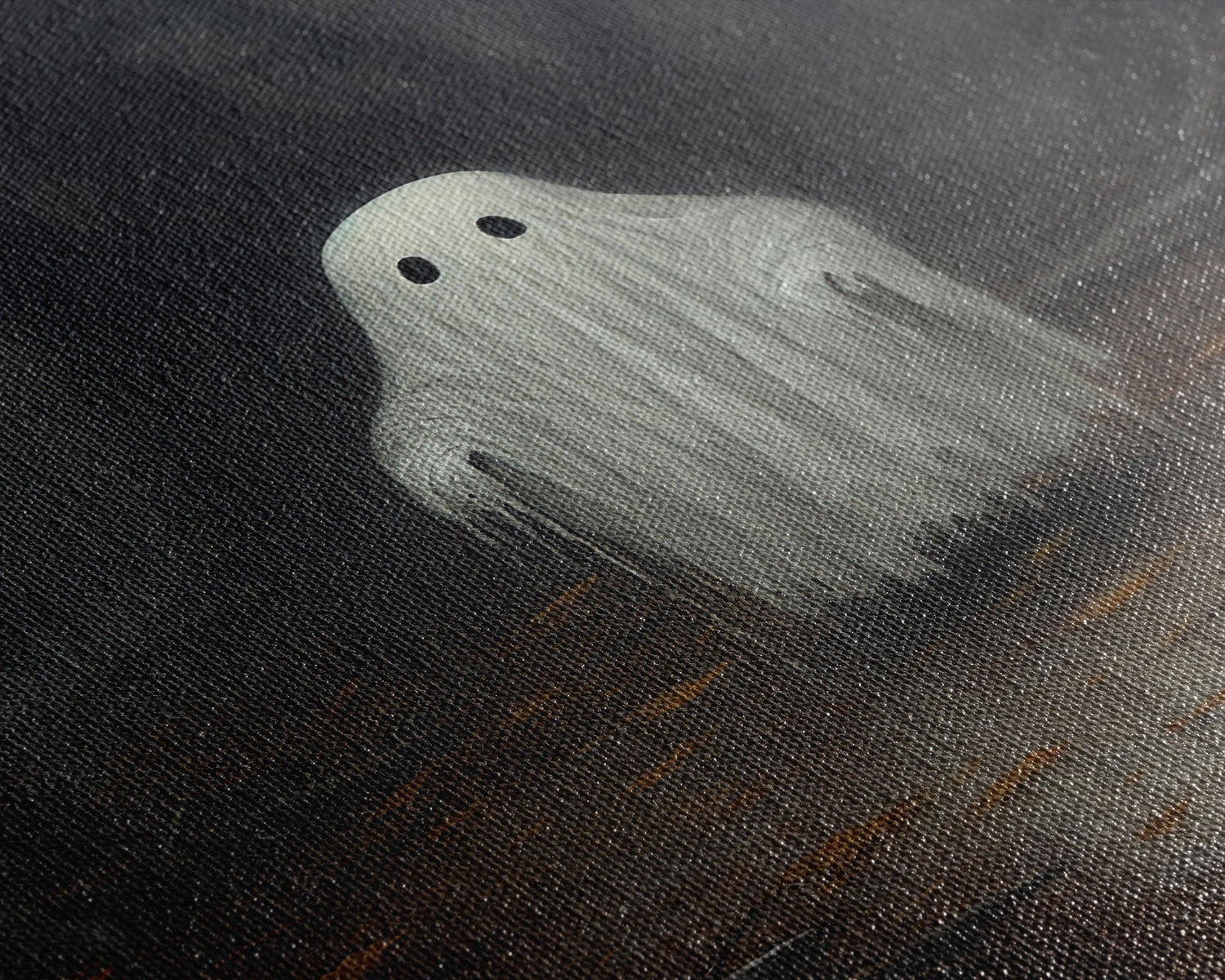 Cute Lil Boo, Ghost Print, Halloween Canvas Art, Framed Canvas Print, Funny Halloween Decor, Ghost Art, Victorian Goth Art