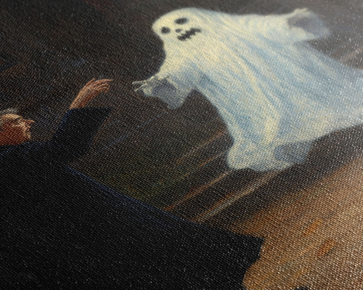 The Scared Ghost, Macabre Halloween Decor, Halloween Poster / Canvas Print, Framed Wall Art, Dark Academia Goth Art
