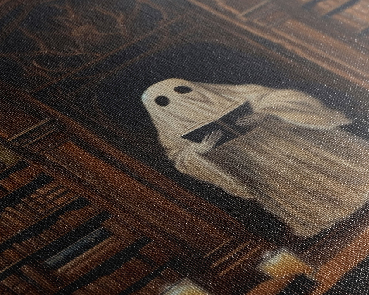Spooky Fine Art Print, Halloween Ghost Art, Fall Artwork, Fall Decor, The Ghost Of The Library